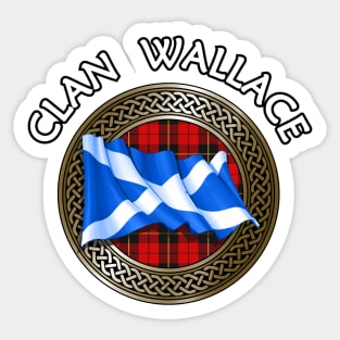 Clan Wallace Crest & Tartan Knot Sticker